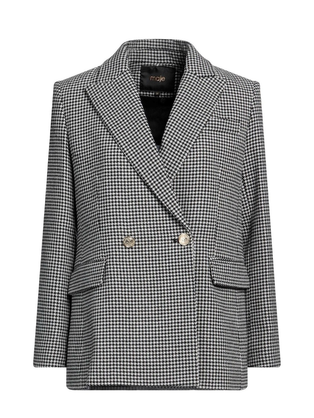 NWOT Maje Black & White Houndstooth Double-Breasted Blazer